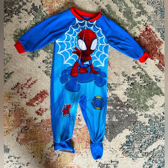Marvel Other - Marvel Spider-Man 2T Boy Cozy One-Piece Zip Footie Pajamas Sleep & Play